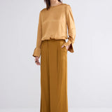 Trousers wide leg crepe