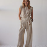 Trousers linnenlook