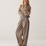 Wijde broek faux leather