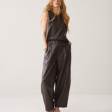 Wijde broek faux leather