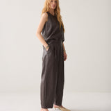 Wijde broek faux leather