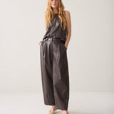 Wijde broek faux leather