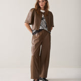 Wijde broek faux leather
