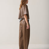 Wijde broek faux leather