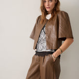 Wijde broek faux leather