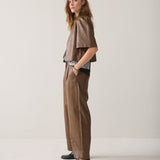 Wijde broek faux leather