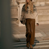 Wijde broek faux leather