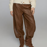 Wijde broek faux leather