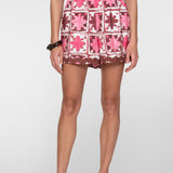 short met tile print