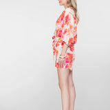 short kleurrijke mousseline