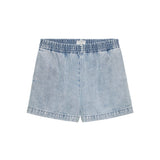 Pull on denim shorts