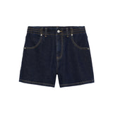 Denim shorts with elastic waistband