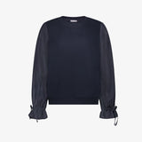 Sweater with striped sleeves