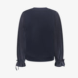 Sweater with striped sleeves