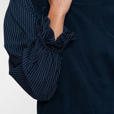 Sweater with striped sleeves
