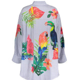 Blouse stripes & birds
