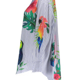 Blouse stripes & birds