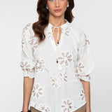 Top embroidered