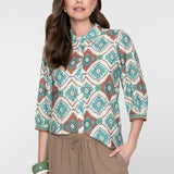 blouse met tegelprint