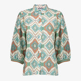 blouse met tegelprint
