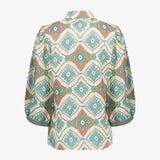 blouse met tegelprint