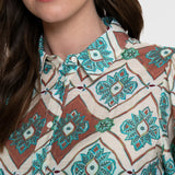 blouse met tegelprint