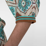 blouse met tegelprint