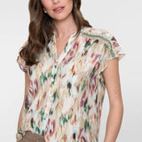 blouse met aquarelprint
