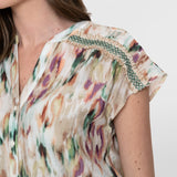 blouse met aquarelprint