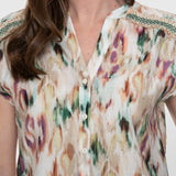 blouse met aquarelprint