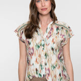 blouse met aquarelprint