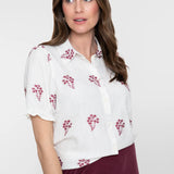Blouse met bloemenborduursel