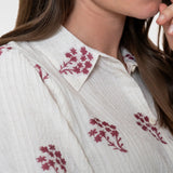 Blouse met bloemenborduursel
