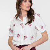 Blouse met bloemenborduursel