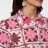 blouse met tile print