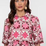 blouse met tile print