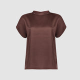 Dames top met satijnlook