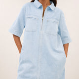 philipe bleached denim dress