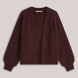 Puff sleeve cardigan Cozy melange knit