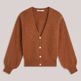 Mohair cardigan met pofmouwen