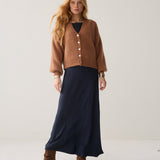 Mohair cardigan met pofmouwen