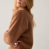 Mohair cardigan met pofmouwen