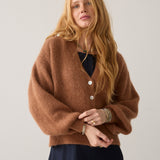 Mohair cardigan met pofmouwen