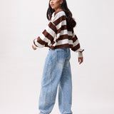 Oversized striped long sleeve