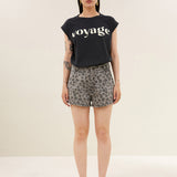 june grey cheetah shorts