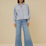 Sarah short pin stripe blouse