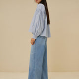 Sarah short pin stripe blouse
