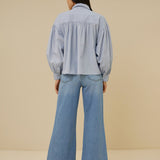 Sarah short pin stripe blouse
