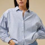 Sarah short pin stripe blouse