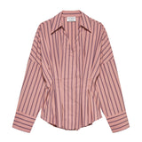 Blouse with waist pleats